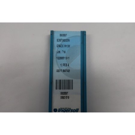Ingersoll Carbide Insert, 10PK SDMT080305N IN1030